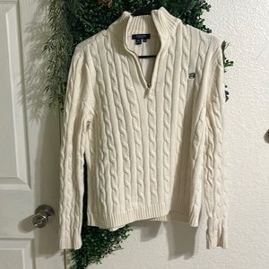 chaps off white sweater